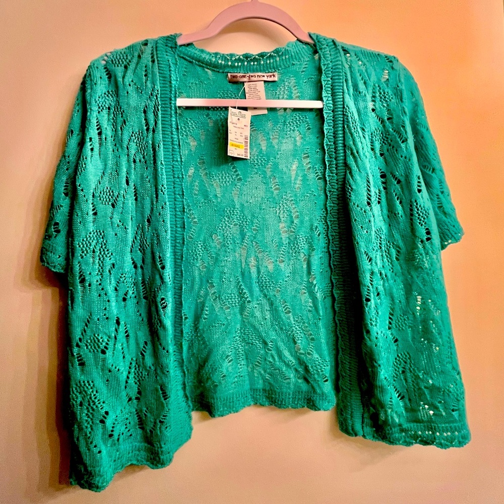 Two-One-Two New York Medium Mint Short Sleeve Shrug